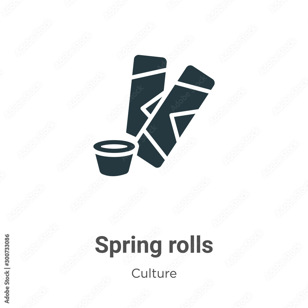 Poster spring rolls vector icon on white background. flat vector spring rolls icon symbol sign from modern 