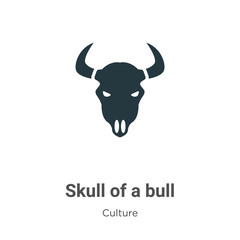 Skull of a bull vector icon on white background. Flat vector skull of a bull icon symbol sign from modern culture collection for mobile concept and web apps design.