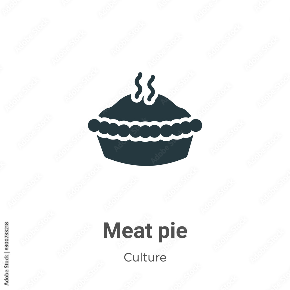 Poster meat pie vector icon on white background. flat vector meat pie icon symbol sign from modern culture 