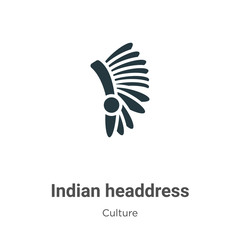Indian headdress vector icon on white background. Flat vector indian headdress icon symbol sign from modern culture collection for mobile concept and web apps design.