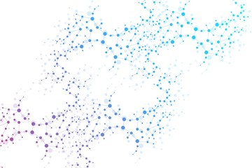 Structure molecule and communication. Dna, atom, neurons. Scientific concept for your design. Connected lines with dots. Medical, technology, chemistry, science background. Vector illustration.