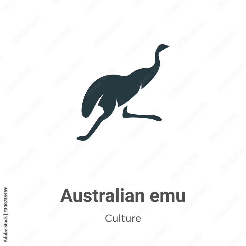 Poster australian emu vector icon on white background. flat vector australian emu icon symbol sign from mod