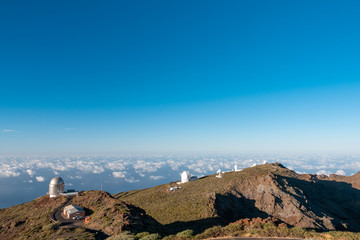 View Of Observatories From Top Of Roque De Los Muchachos, La Palma