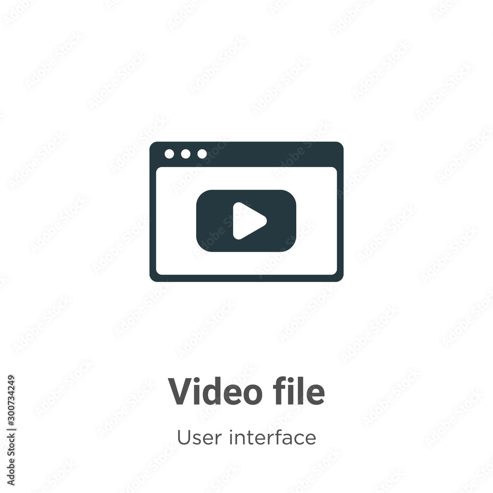 Poster video file vector icon on white background. flat vector video file icon symbol sign from modern user