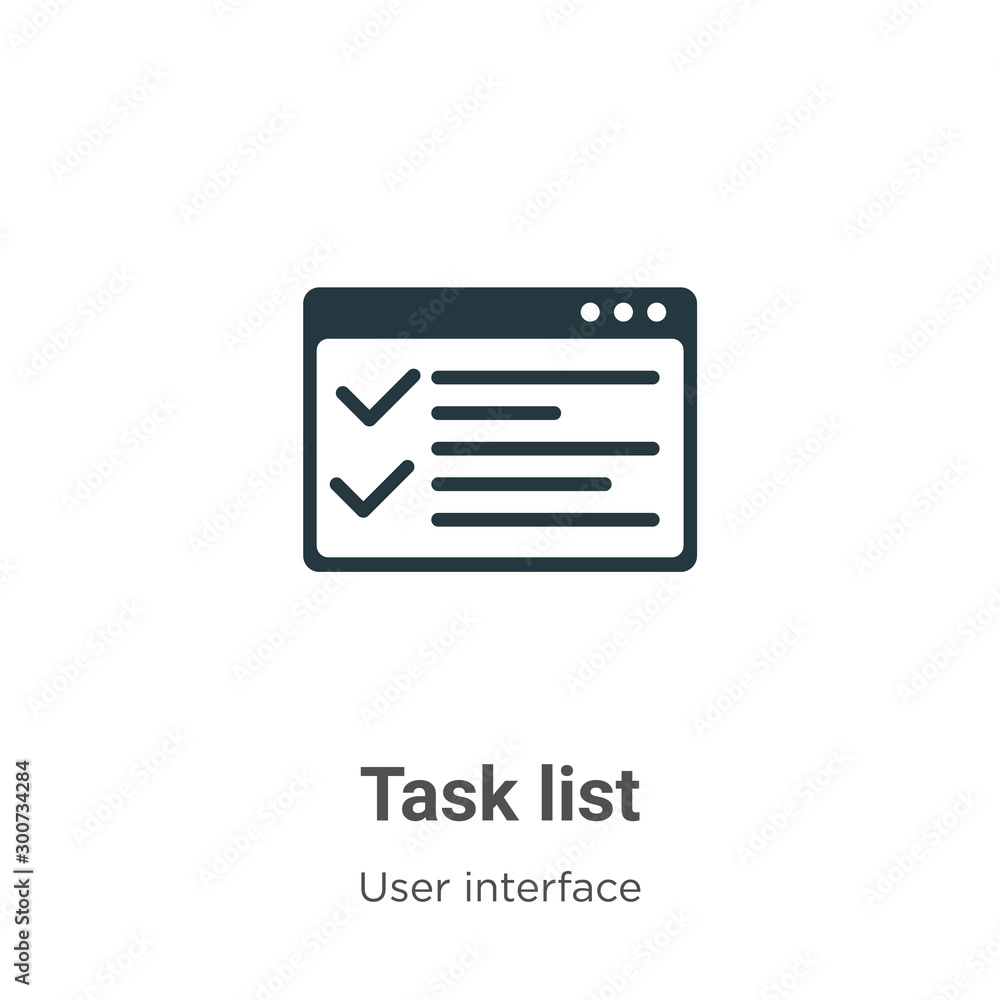 Poster task list vector icon on white background. flat vector task list icon symbol sign from modern user i