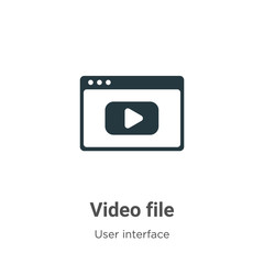 Fototapeta premium Video file vector icon on white background. Flat vector video file icon symbol sign from modern user interface collection for mobile concept and web apps design.