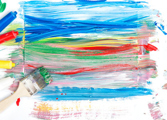 Acrylic painting Creative background Brush paper color