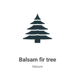 Balsam fir tree vector icon on white background. Flat vector balsam fir tree icon symbol sign from modern nature collection for mobile concept and web apps design.