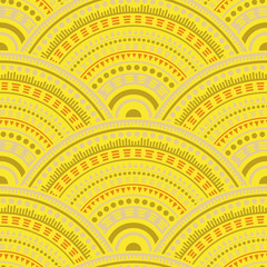 Ethnic circle shapes seamless geometric pattern.
