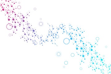 Structure molecule and communication. Dna, atom, neurons. Scientific concept for your design. Connected lines with dots. Medical, technology, chemistry, science background. Vector illustration.