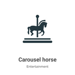 Carousel horse vector icon on white background. Flat vector carousel horse icon symbol sign from modern entertainment collection for mobile concept and web apps design. © Digital Bazaar