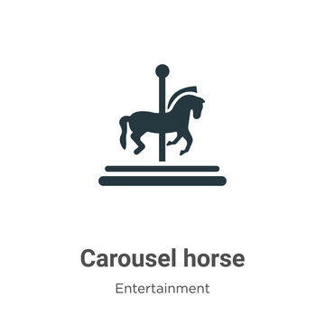 Carousel horse vector icon on white background. Flat vector carousel horse icon symbol sign from modern entertainment collection for mobile concept and web apps design.