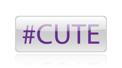 Cute tag word vector design. Cute word isolated