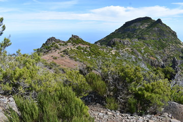 Hiking trail from Pico Arieiro to Pico Ruivo in Madeira, Portugal
