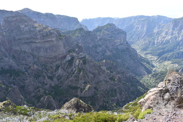 Hiking trail from Pico Arieiro to Pico Ruivo in Madeira, Portugal