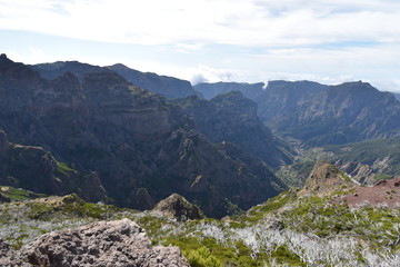 Hiking trail from Pico Arieiro to Pico Ruivo in Madeira, Portugal