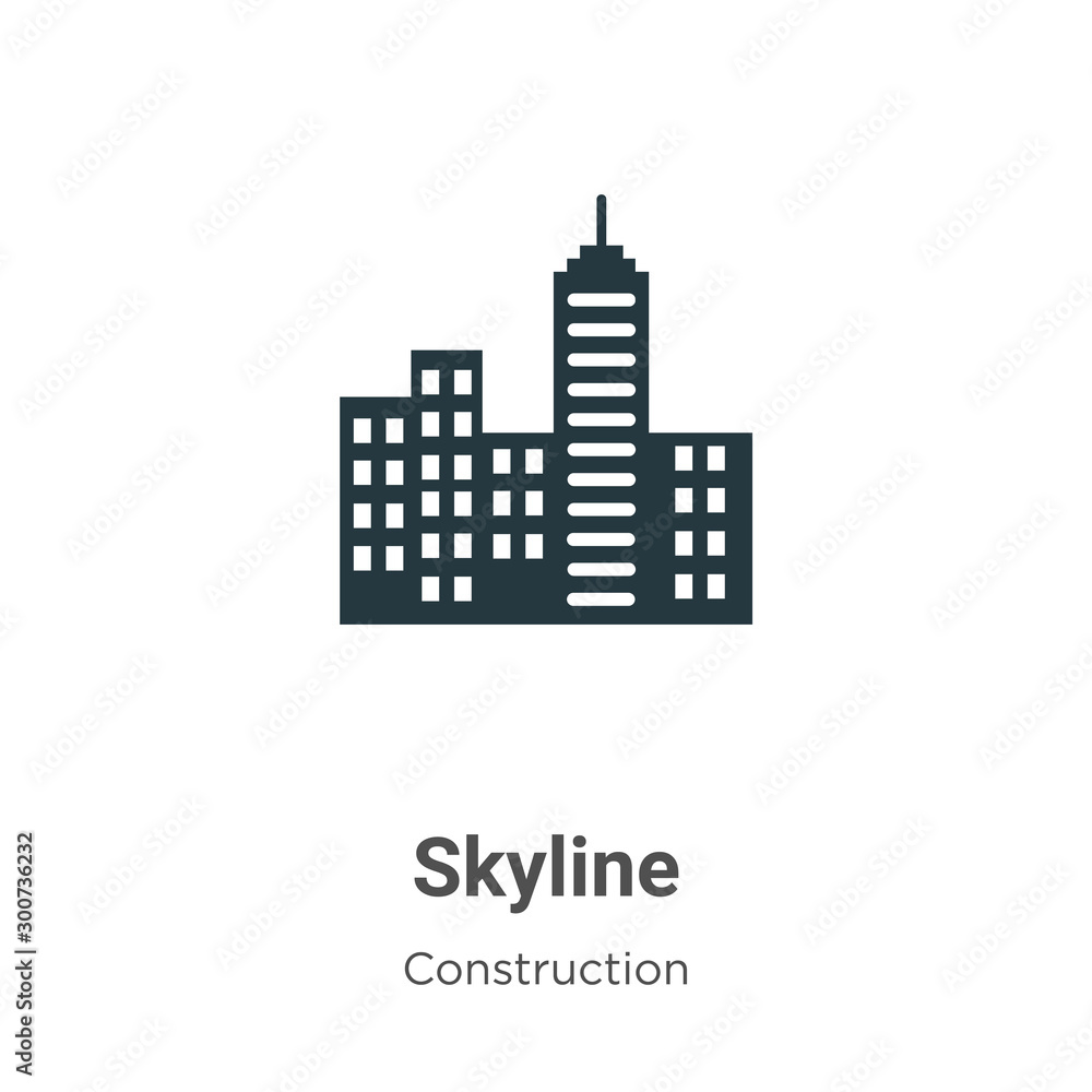 Poster skyline vector icon on white background. flat vector skyline icon symbol sign from modern constructi