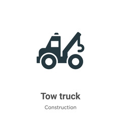 Tow truck vector icon on white background. Flat vector tow truck icon symbol sign from modern construction collection for mobile concept and web apps design.