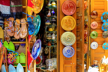 East market, bazaar, with souvenir shops. View of the wind