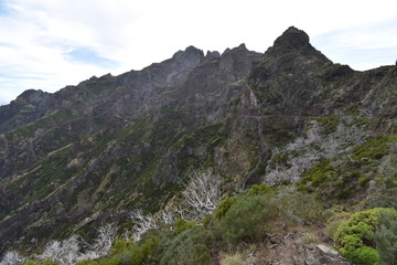 Hiking trail from Pico Arieiro to Pico Ruivo in Madeira, Portugal