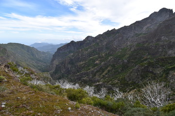 Hiking trail from Pico Arieiro to Pico Ruivo in Madeira, Portugal