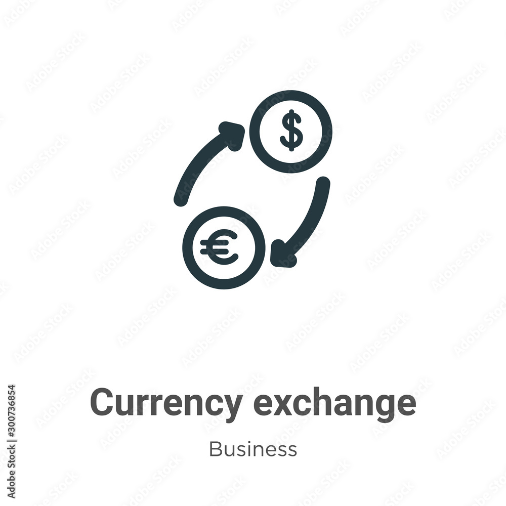 Poster currency exchange vector icon on white background. flat vector currency exchange icon symbol sign fr