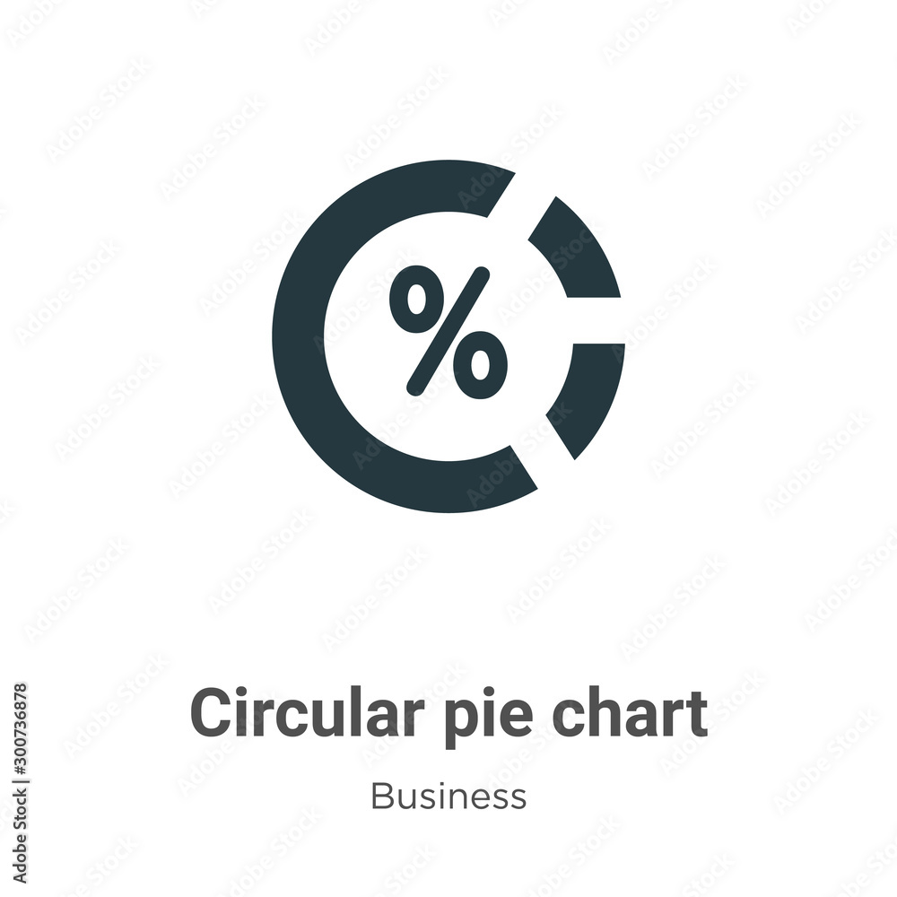 Poster circular pie chart vector icon on white background. flat vector circular pie chart icon symbol sign 