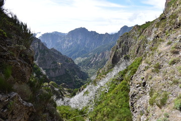 Hiking trail from Pico Arieiro to Pico Ruivo in Madeira, Portugal