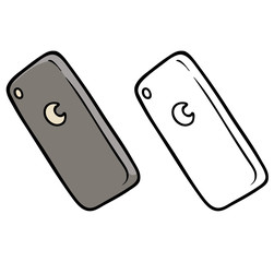 Cartoon protective plastic case for smartphone. Isolated on white background. Vector icon for coloring.
