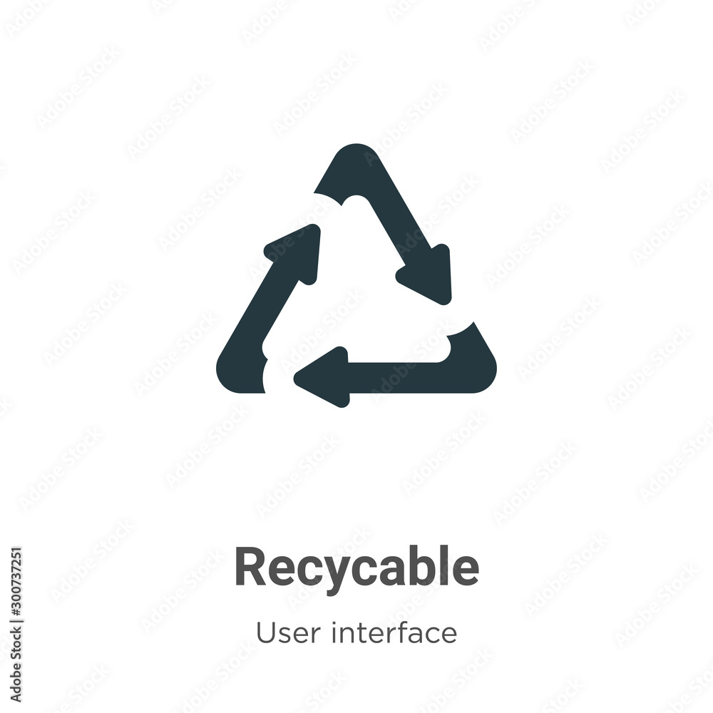 Poster recycable vector icon on white background. flat vector recycable icon symbol sign from modern user i
