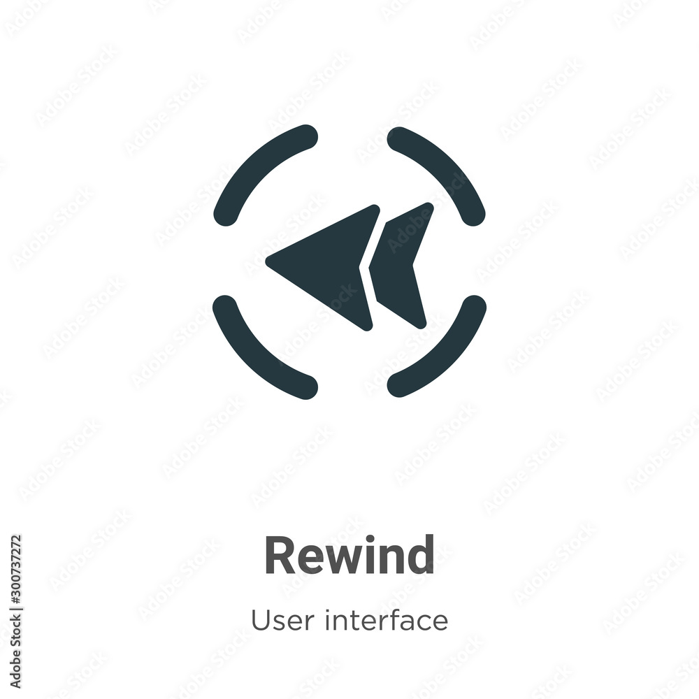 Poster rewind symbol vector icon on white background. flat vector rewind symbol icon symbol sign from moder