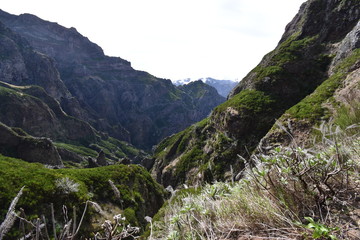 Hiking trail from Pico Arieiro to Pico Ruivo in Madeira, Portugal