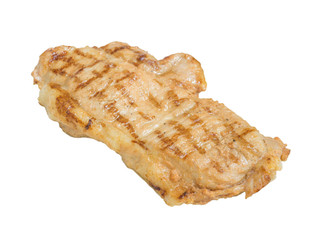Grilling steaks isolated on the white background with clipping path