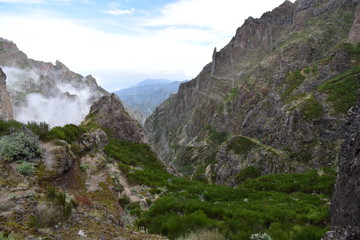 Hiking trail from Pico Arieiro to Pico Ruivo in Madeira, Portugal