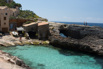 Beach with turquoise water and rocks