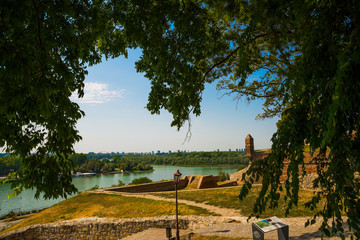 Belgrade, Serbia: Kalemegdan Park on the confluence of the River Sava and Danube.