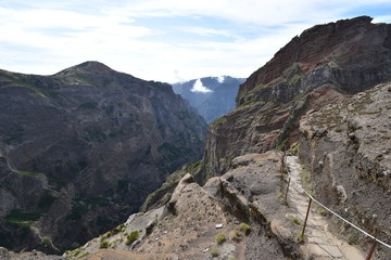 Hiking trail from Pico Arieiro to Pico Ruivo in Madeira, Portugal