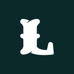 L letter logo made of bones.