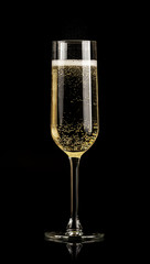 champagne glass with bubbles