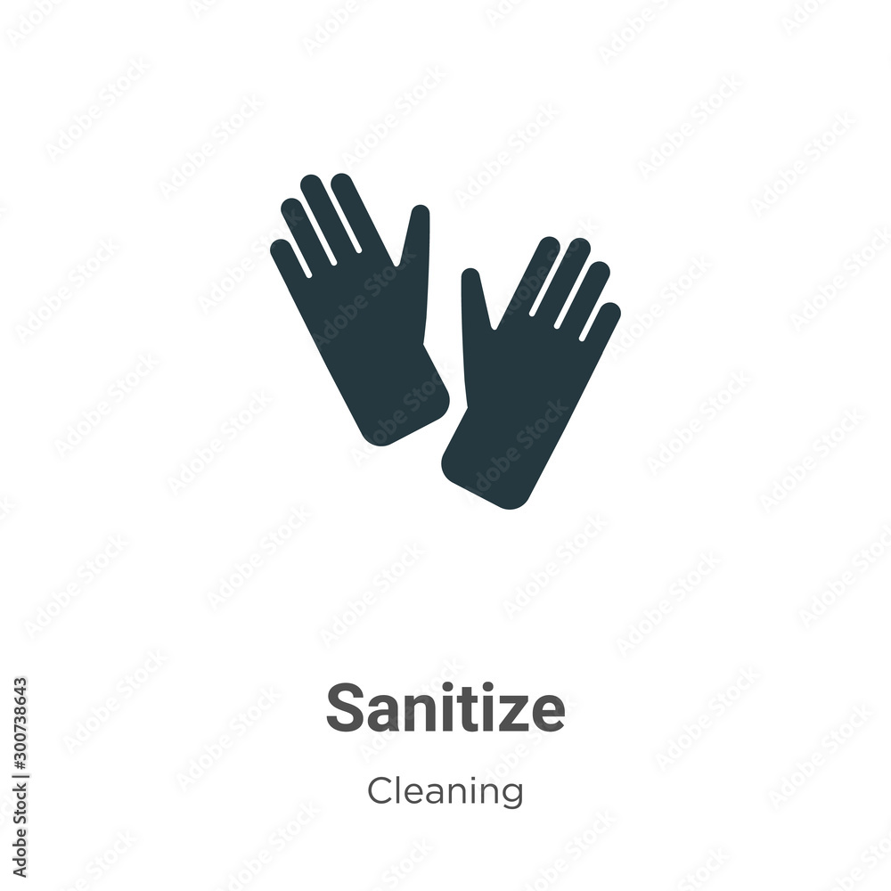 Poster sanitize vector icon on white background. flat vector sanitize icon symbol sign from modern cleaning
