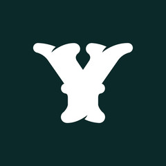 Y letter logo made of bones.