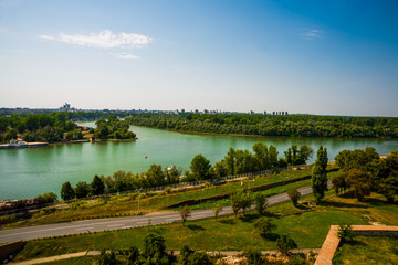 Belgrade, Serbia: Kalemegdan Park on the confluence of the River Sava and Danube.