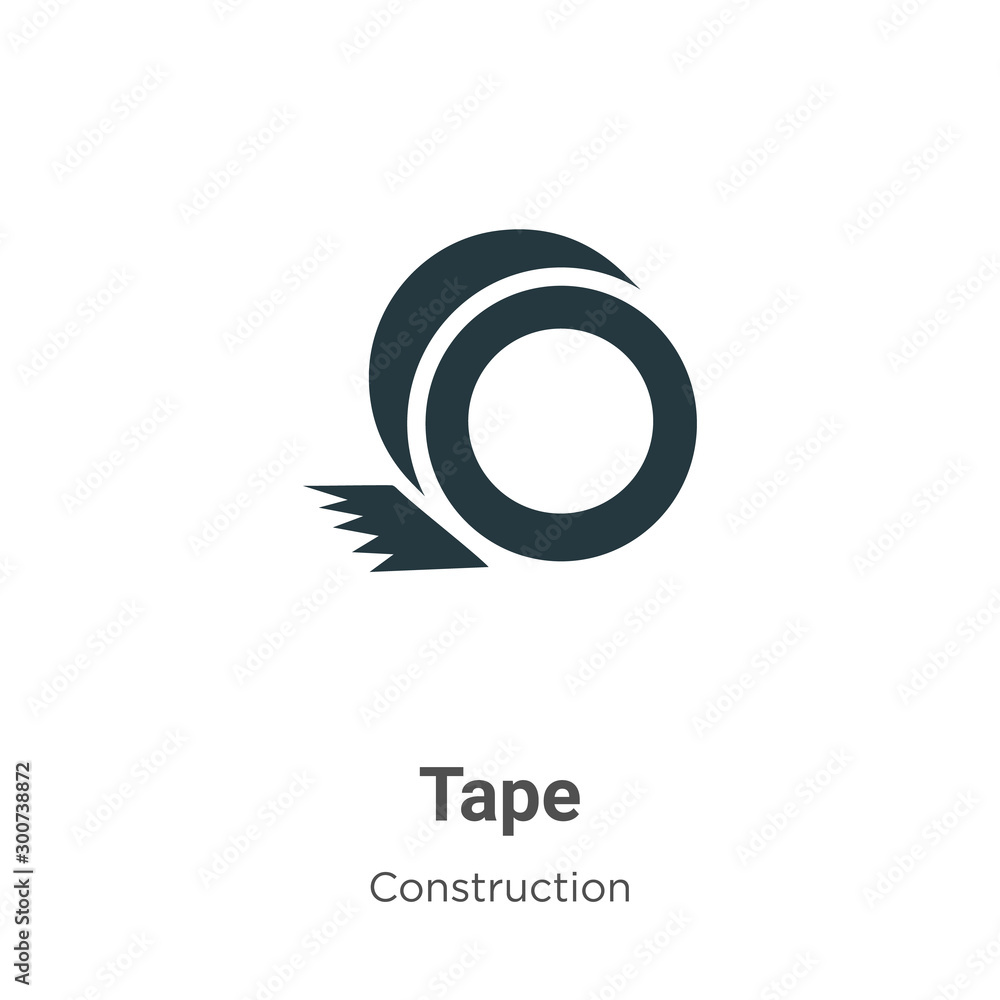 Poster tape vector icon on white background. flat vector tape icon symbol sign from modern tools collection