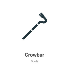 Crowbar vector icon on white background. Flat vector crowbar icon symbol sign from modern tools collection for mobile concept and web apps design.