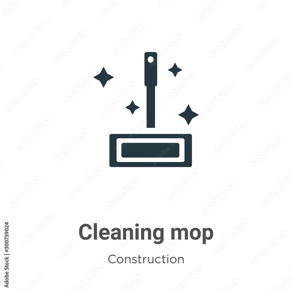 Poster cleaning mop vector icon on white background. flat vector cleaning mop icon symbol sign from modern 