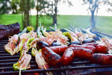 Barbecue in Calafquen lake, Chile
