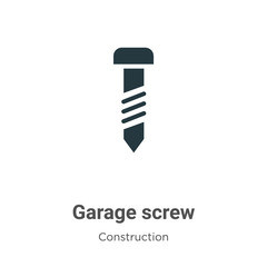 Garage screw vector icon on white background. Flat vector garage screw icon symbol sign from modern tools collection for mobile concept and web apps design.