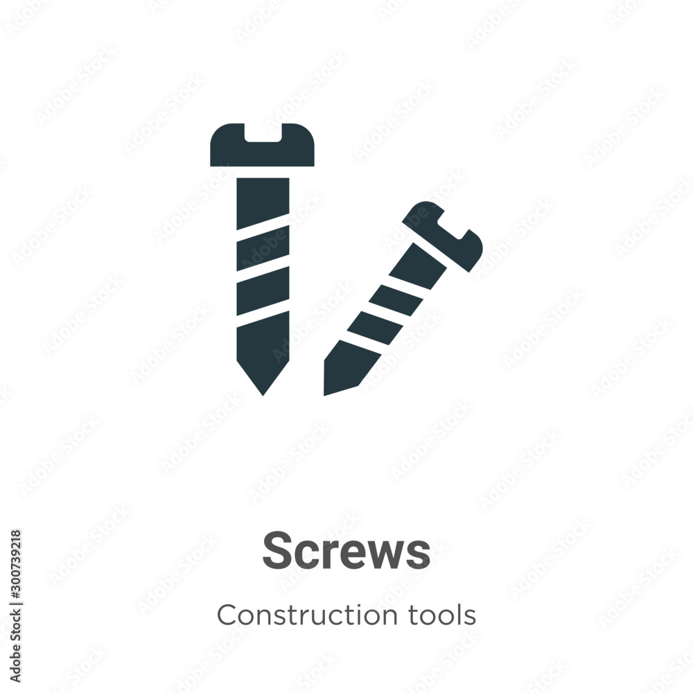 Poster screws vector icon on white background. flat vector screws icon symbol sign from modern construction