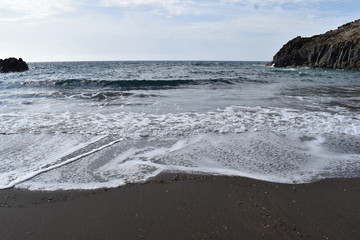 Prainha Beach with black sand in Madeira