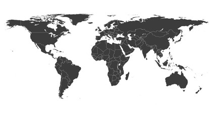 Fototapeta premium World map vector illustration on white background.